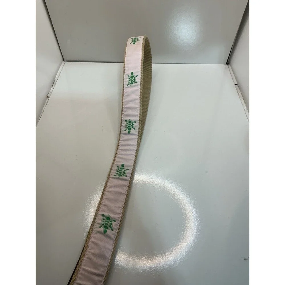 Brooks Brothers Turtle Canvas Leather Belt USA M 32-36